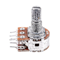 Miniatyrbillede 5 af 5: 2 stk. B20k 20k Ohm 8mm Aksel PCB Monteret Lineær Dobbelt Potentiometer