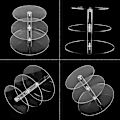 Miniatyrbillede 2 af 5: Akryl 3/4-lags Kageholder Display Stand Rack - Transparent Rund til Fest Cupcakes 4 Lag