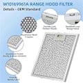 Miniatyrbillede 2 af 5: 3 stk. W10169961A Emhættefilter kompatibel med Jenn Air Emhætte Erstatning Aluminium Ventilationsfilter 12X10,5 tommer