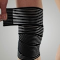 Miniatyrbild 2 av 5: 2 st Lång Elastisk Knäskydd Kompressionsbandage Benstöd Plantar Fasciit Stabilisator Ligament Ledvärk Knäböj Löpning Sport Träning Svart