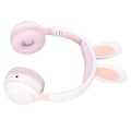 Miniatyrbilde 8 av 8: Rabbit Ear Bluetooth 5.0-hodetelefoner sammenleggbare trådløse headset for barn med LED-fargelys for PC-nettbrett Online læring Hvit Rosa