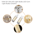 Pikkukuva 2 / 5: 10W G9 100 LED-lamppua LED Corn -lamput keraamiset, ei välkyntää, laaja valokeila, 2 kpl Natural Zekai