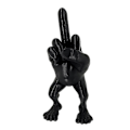 Miniatyrbilde 2 av 5: Interessant Særpreget Langfingerstatue, Hjemmeinnredning Fingerfigur Med Ben, Morsom Langfinger Skrivebordspynt -JRSZ Liten Svart