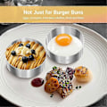 Miniatyrbillede 4 af 5: 6 stk. Hamburgerbolle Ringe, Burgerform, 4 Tommer Store Ringforme til Madlavning, til Spejlæg, Crumpets, Pandekager