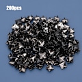 Miniatyrbillede 3 af 8: 200 stk. firkantede nitter i metal - stilfuldt tilbehør til gør-det-selv-sko, tasker og hatte - 9 mm - blank sort