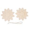 Miniatyrbillede 2 af 8: 2 stk. Træblomst Udskæringer DIY Lotus Form Ubehandlede Træ Udskæringer Hjem Have Træ Chip Dekor Vedhæng med 2 Hampetov