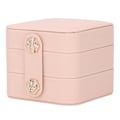 Miniatyrbillede 8 af 8: Smykkeæske Pink Bærbar Multi Layer PU Læder Smykke Rejsetaske til Hjem Ring Øreringe Halskæde