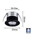 Miniatyrbillede 2 af 3: Mini Forsænket LED Spotlight Sæt - 4 Pack, 3W, Cold White Light, Sort