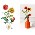 Miniatyrbild 5 av 8: Eviga blombyggstenar Intressanta unika DIY konstgjorda blommor Byggstenar för Alla hjärtans dag Solros