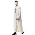Miniatyrbilde 2 av 4: Islamsk lang kappe for menn Dubai arabisk Thobe Kaftan XL beige