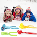 Miniatyrbillede 3 af 6: Snowball Maker-legetøj - hjerteand-form og sfærisk snemand, plastsandboldværktøjsklips til børn