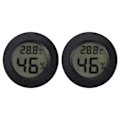 Miniatyrbillede 1 af 8: 2 stk. Mini Digital LCD Termometer Hygrometer Rund Form Temperatur Fugtighedsmåler til Krybdyrboks