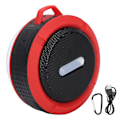 Miniatyrbild 1 av 8: C6 Bluetooth-högtalare med sugkopp karbinhake vattentät mini-subwoofer för utomhussporter röd