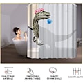 Miniatyrbillede 4 af 5: Bruseforhæng, Vandtæt, Skimmelresistent, Dinosaurdesign, 120 x 180 cm