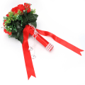 Miniatyrbillede 5 af 8: Falsk kunstig brudebuket Blomster DIY Bryllupsfest Håndlavede dekorationer til bryllup (rød)