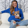 Miniatyrbillede 3 af 4: Vinter Unisex Hoodie med Store Lommer til Kæledyr XL GRÅ