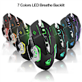 Miniatyrbillede 4 af 8: Genopladelig X8 trådløs spilmus Lydløs LED-baggrundsbelyst USB 1800DPI Optisk Ergonomisk Gaming-mus