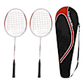 Miniatyrbild 1 av 8: REGAIL Badminton Racket Par 2 Aluminiumlegering Lätt Bärbar Badminton Rackets för Inomhus Utomhus Röd