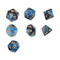 Miniatyrbild 3 av 8: 4 set plast polyhedral tärningar lärande polyhedral tärningskuber med tydliga guldnummer för matematikundervisning brädspel blå