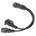 Miniatyrbillede 5 af 8: C14 han til C13 Nema 5-15R hun Y splitter strømledning 1 i 2 ud 10A 250V vandtæt strømforlænger adapterkabel