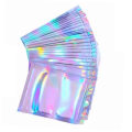 Miniatyrbillede 5 af 8: 100 stk. Hologram Cellophane Selvforseglende Pose 9 X 12cm Iridescent Lynlåspose til Slik Biscuit
