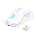 Miniatyrbild 1 av 8: Trådlös mus USB Uppladdningsbar Ergonomisk trådlös spelmus för bärbar dator Vit