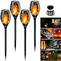 Miniatyrbild 1 av 5: Solarlampor med flammor, 12 LED solfacklor med flimrande låga, vattentät solcellsbelysning, 4-pack