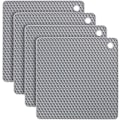 Miniatyrbillede 1 af 3: Silikone Dækkeserviet, 4 stk. Skridsikker Anti-Varme 250°C Multifunktionel 18*18CM
