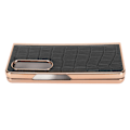 Miniatyrbild 3 av 8: Phone case Cover för Samsung Galaxy Z Fold 4 Nanoplätering Krokodilmönster äkta läder Repsäkert Svart