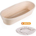 Miniatyrbild 4 av 5: Banneton Oval, Brotform med linnefoder, brödjäsningskorg, upp till 0,7 kg deg, 30 x 14 x 7 cm