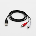 Pikkukuva 3 / 5: 1,5 m USB A uros - 2x RCA phono uros AV-kaapeli johto PC TV Aux audio video -sovitin-AH
