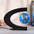 Miniatyrbild 4 av 5: Magnetisk Svävande Glob Med Färgade LED-lampor C Form Anti-gravitation Maglev Roterande Världskarta För Gåva Hemmakontor Skrivbordsdekoration (med Strömbrytare, Blå)