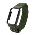 Miniatyrbild 1 av 8: Flätad Loop Strap för Mi Band 7 Pro Justerbar Elastisk Nylon Loop Armband med Skyddsram OD Grönt Band Svart Case