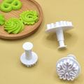Miniatyrbilde 3 av 4: 3 Cookie Stenciler Gummyformer Snøflak Håndtrykk Fondant Stempler Dekorer Cookies Håndverk Bakeverktøy