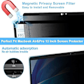 Miniatyrbillede 5 af 5: Privatlivsskærmbeskytter, magnetisk aftagelig anti-blåt lys skærmbeskytter kompatibel med Macbook-I MacBookAir-Pro13.3-inch2022