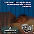 Miniatyrbillede 3 af 5: Digitalt Vækkeur, LED Digitalt Ur, 6,5\" Digitalt Vækkeur, Bordur med Snooze, Vækkeur til Børn, Justerbar Lysstyrke, Soveværelse, Værelse
