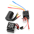 Pikkukuva 3 / 8: 3650 3900KV vedenpitävä 4-napainen harjaton moottori 60A ESC jäähdytyslevy yhdistelmäsetti 1/10 RC-autoon