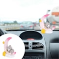 Miniatyrbild 3 av 5: Björn och Måne Figurin Staty Födelsedagstårta Topper Bil Instrumentbräda Ornament (Rosa)