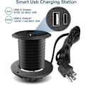 Pikkukuva 2 / 5: Pöytätietokoneen virtaläpivienti, 2 tuuman pöytätietokoneen virtaläpivientipistorasia, upotettu pistorasia 1 USB- ja 1 Type-C -liitännällä, 20 W PD-pikalataus työpöydälle, keittiöön,