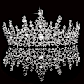 Miniatyrbilde 1 av 5: Krystall Sølv Bryllups Tiara for Kvinner - Elegant Brudkrone Hodebånd