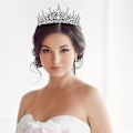 Miniatyrbilde 2 av 5: Krystall Sølv Bryllups Tiara for Kvinner - Elegant Brudkrone Hodebånd