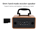Miniatyrbilde 8 av 8: Retro trådløs Bluetooth-høyttaler i tre, bærbar musikkspiller for mobiltelefon PCWood-korn