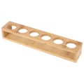 Miniatyrbillede 5 af 8: Træ skrivebord enkelt række 6 flasker vin kopholder glas holder display hylde arrangør 6 huller