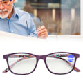 Pikkukuva 6 / 8: Näköväsymystä lievittävät Multifocal-lukulasit Anti Blue Rays Presbyopic-lasit (+200 violetti)