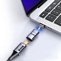 Miniatyrbillede 3 af 5: Magnetisk USB C-adapter til Thunderbolt 3 USB 3.1, 40 Gbps 24-bens Type-C-stik lige hoved