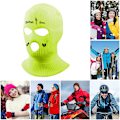 Miniatyrbild 5 av 8: 3-håls Balaclava Stickad Ansiktsmask Höst Vinter Andningsbar Varm Skidmask för Män Kvinnor Utomhus Cykling Skidåkning Löpning