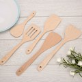 Miniatyrbillede 4 af 8: 5 stk. sæt træspatel ske madlavning redskab hjem køkkenredskaber kit til non-stick pande