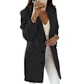 Miniatyrbillede 1 af 3: Fleece Teddy Bear Kvinder Vinter Trenchcoat Lang Jakke 2XL Sort