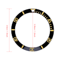 Miniatyrbild 2 av 8: Ny keramisk watch Armbandsur Bezel Insert Loop Ersättningsdelar (guld)