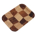 Miniatyrbillede 2 af 8: Te-bakke Gitter Mønster Sort Valnød Hvid Voksbehandlet Træ Rektangulær Mad Serveringsplade til Sushi Brød Desserter Frugt Snacks 18x12.5cm / 7.1x4.9in